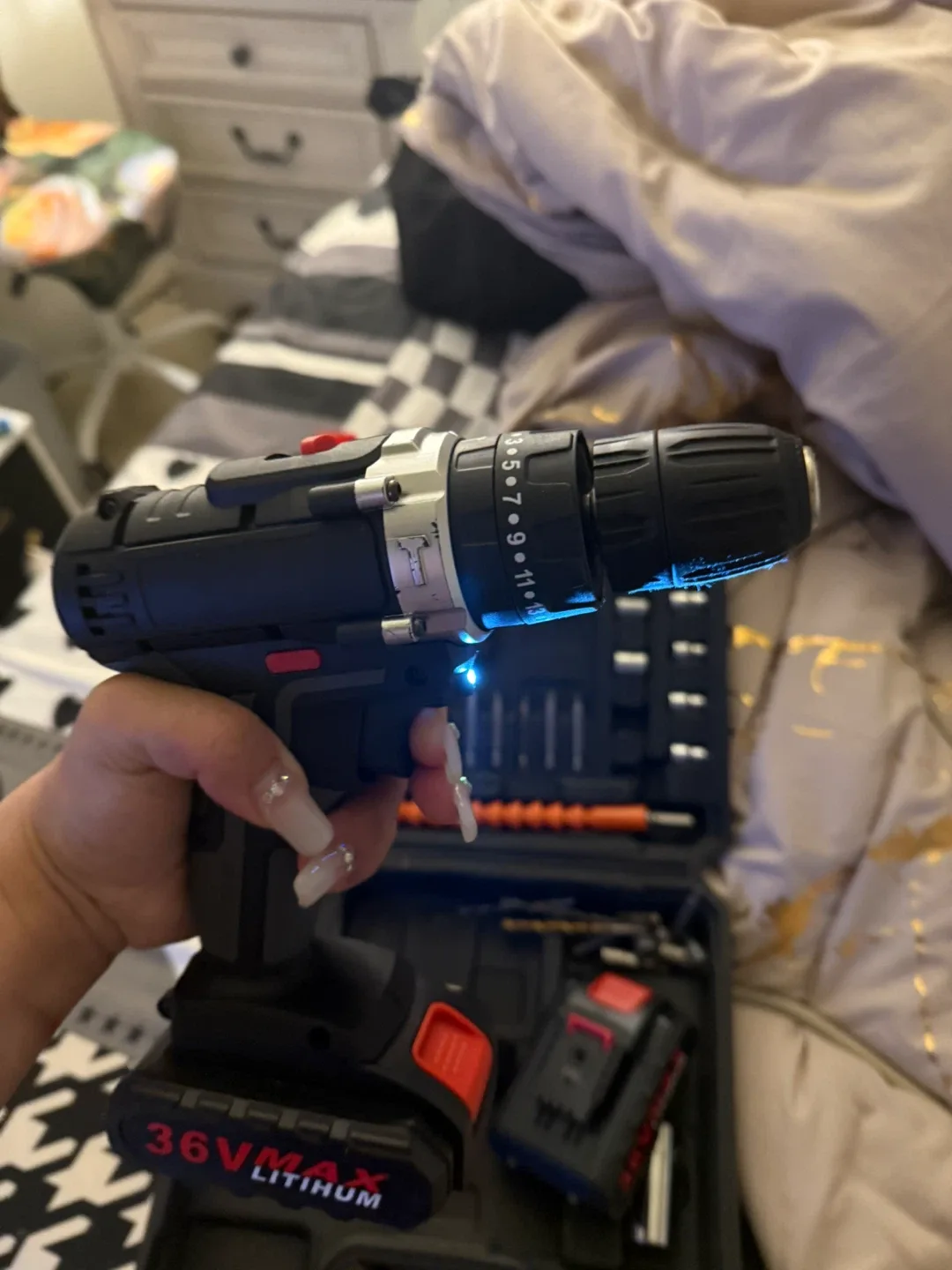 36V Cordless Drill with Tool Case image indicator(3)