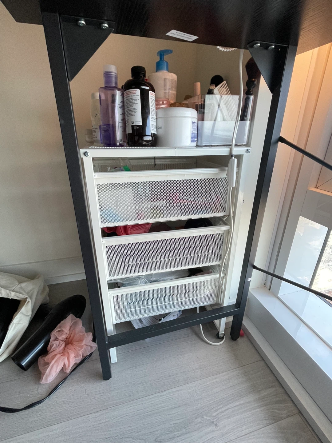 White Storage Rack with Drawers - photo 2