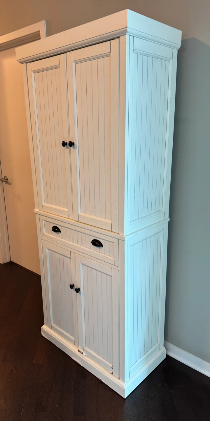 White Wooden Pantry Cabinet
