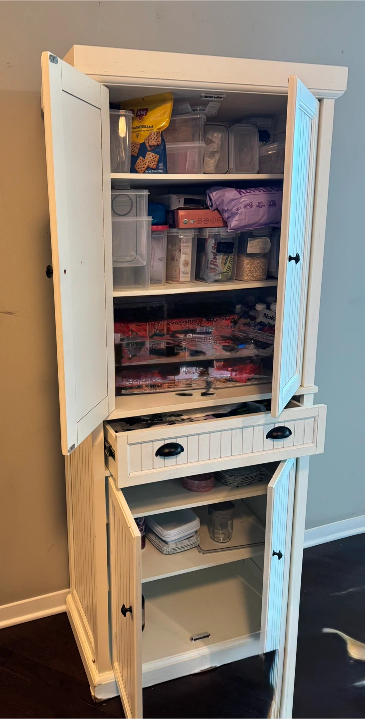 White Wooden Pantry Cabinet - photo 3