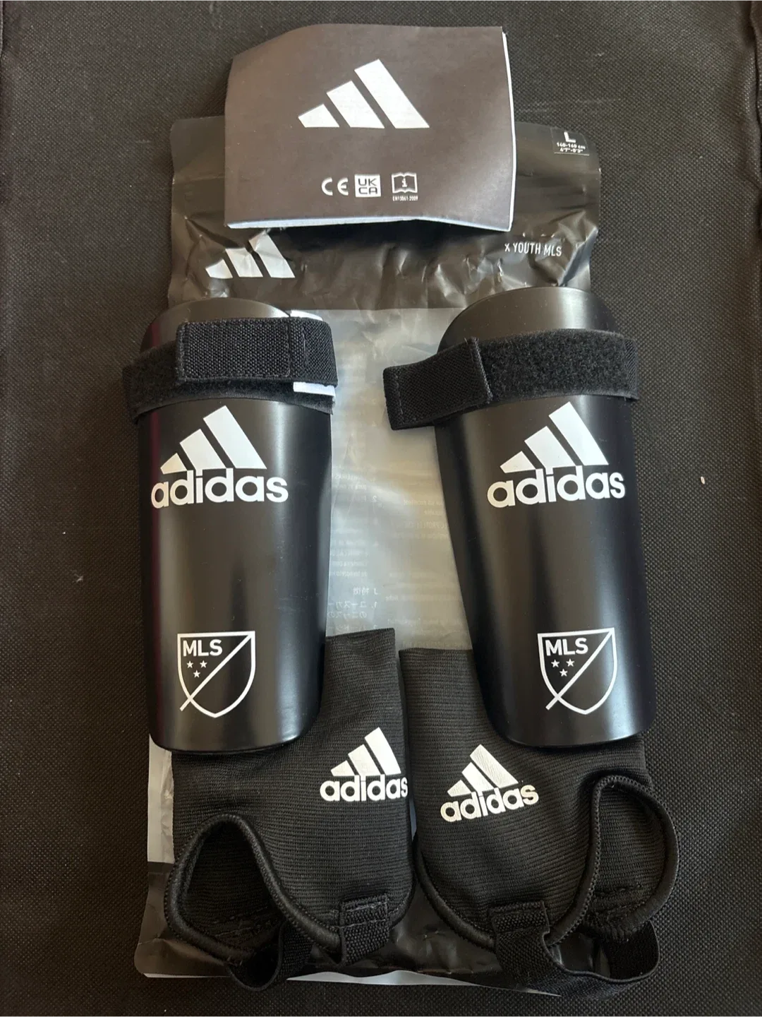 Adidas Youth MLS Shin Guards - Black thumbnail