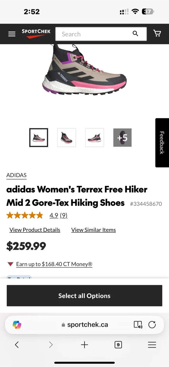 Adidas Terrex Free Hiker 2 GTX Women's Hiking Shoes - Size 9.5 image indicator(5)