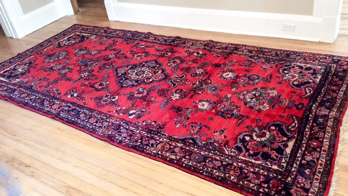 ⭐️Antique Lilian large rug w/ ruby red bold floral design⭐️ image indicator(4)
