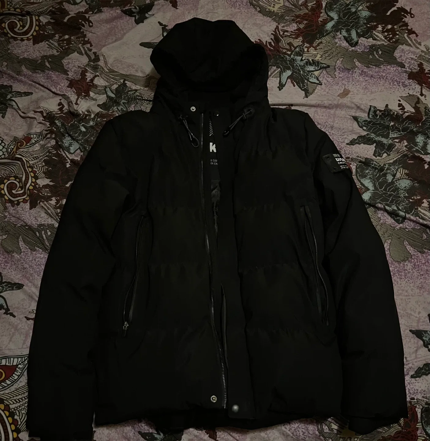 Dark Black Rojek Raw Puffer Jacket - Size S/P thumbnail