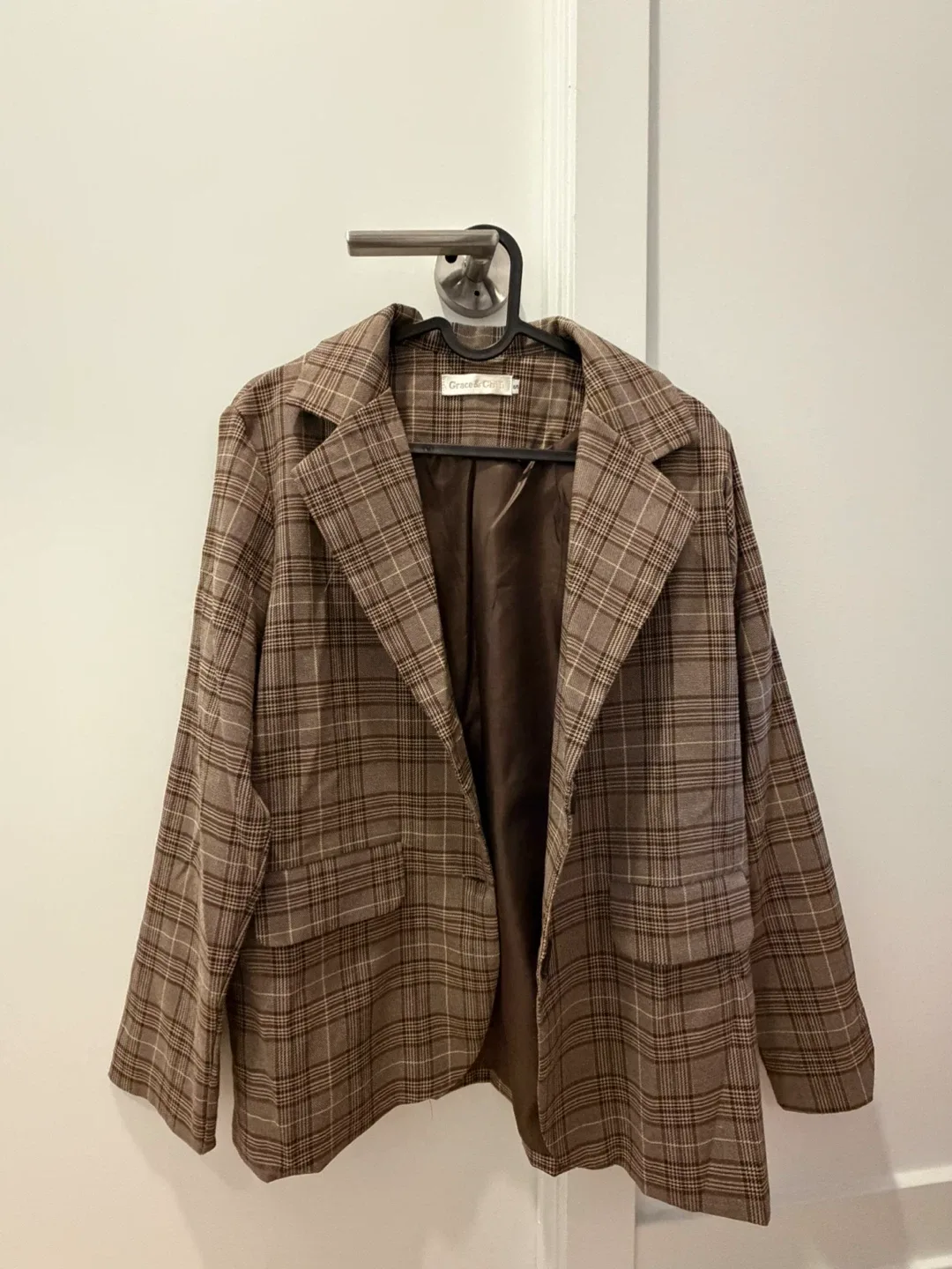 Brown Plaid Blazer (Small) thumbnail