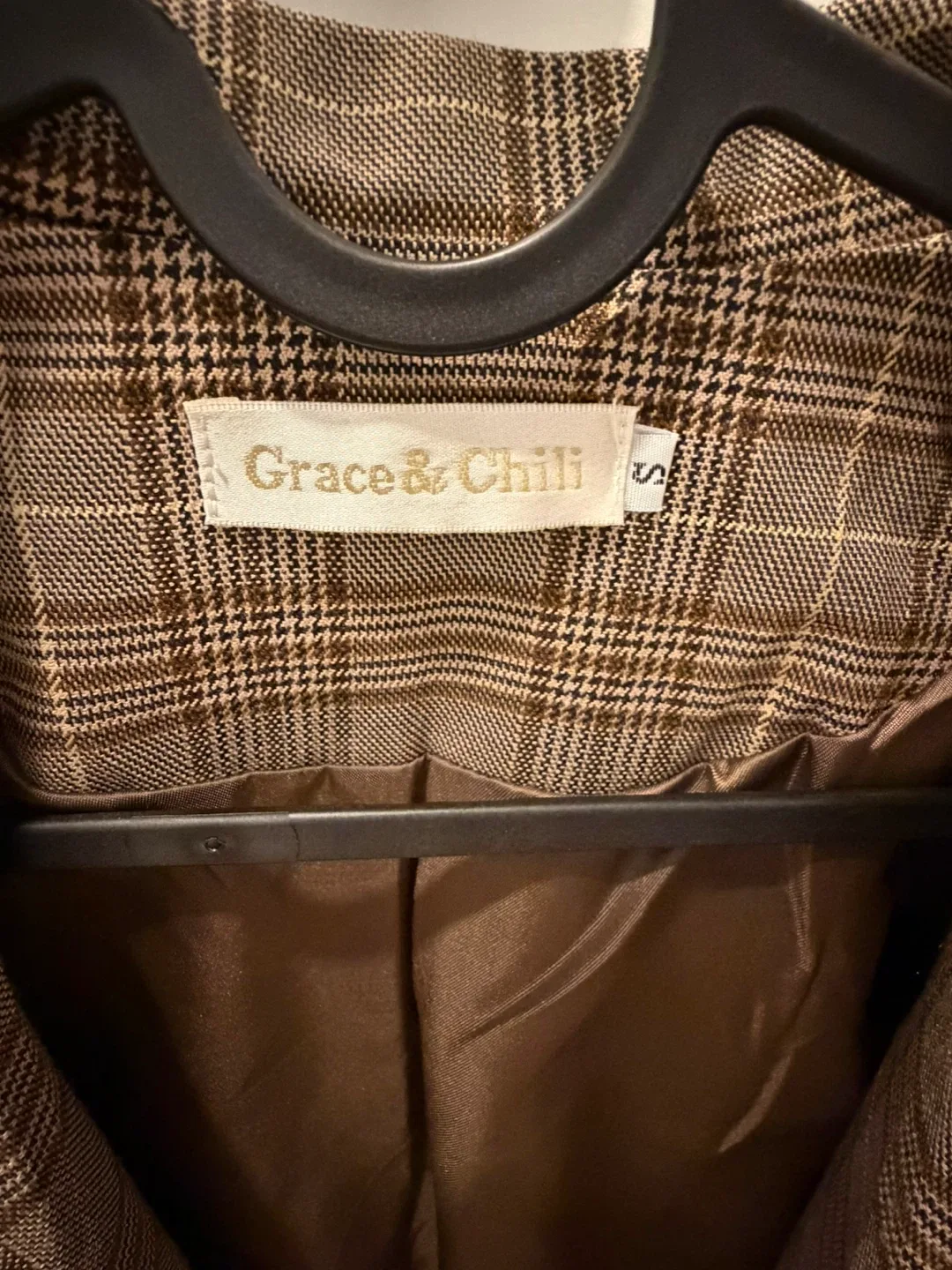 Brown Plaid Blazer (Small) image indicator(3)