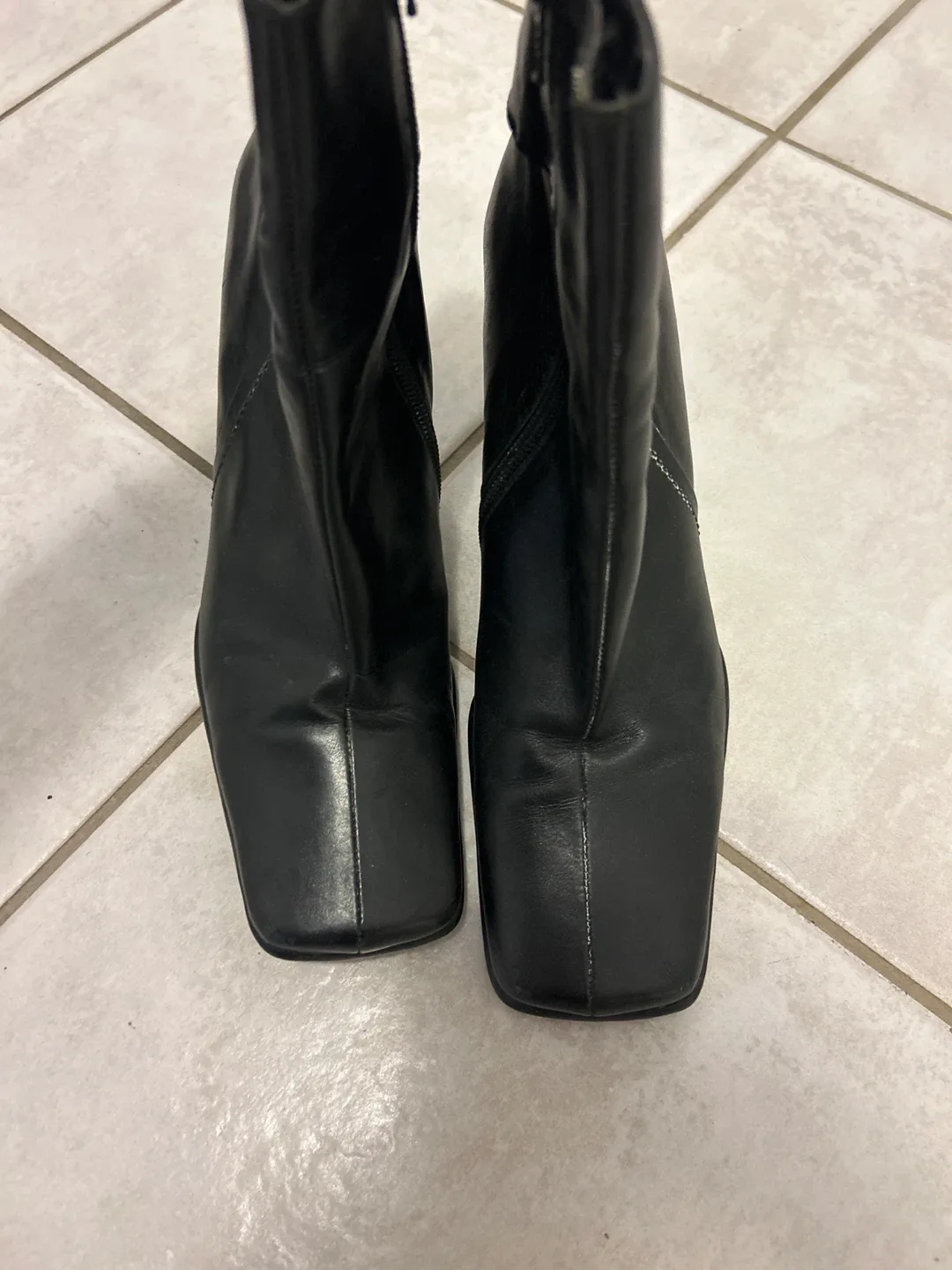 Black Leather Ankle Boots - Size 7 image indicator(2)
