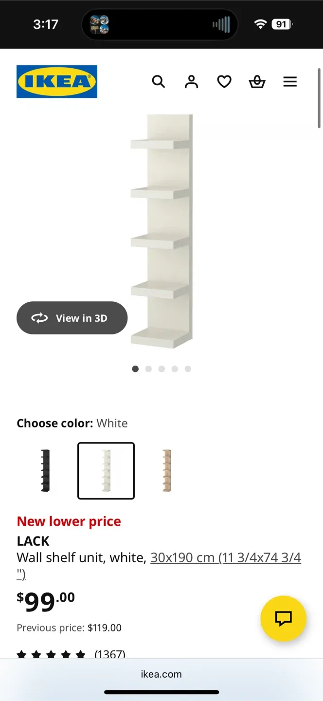 IKEA LACK Wall Shelf Unit - White