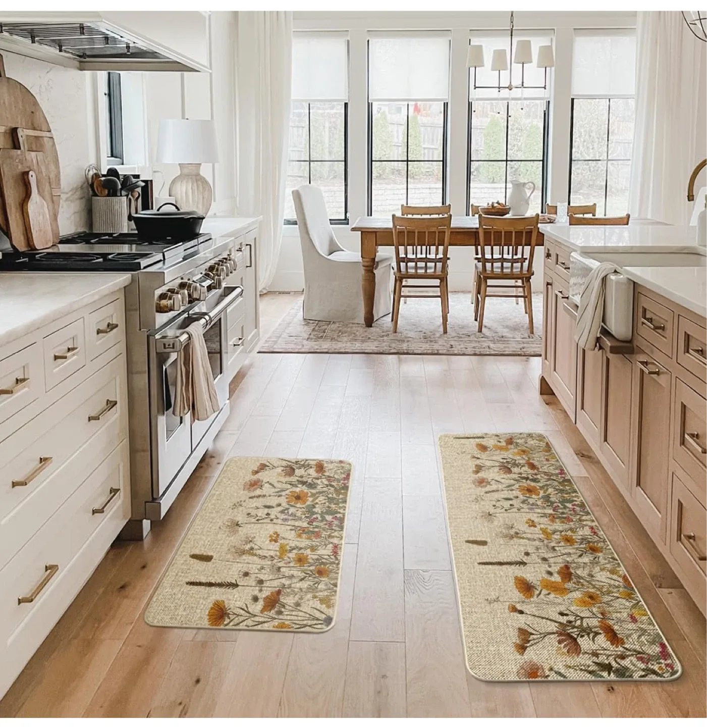 Floral Kitchen Rug Set - 2 Piece (29x17 & 47x17 inch) image indicator(6)