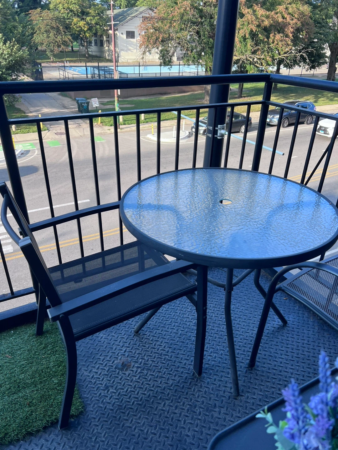 Outdoor Glass Table and Chair