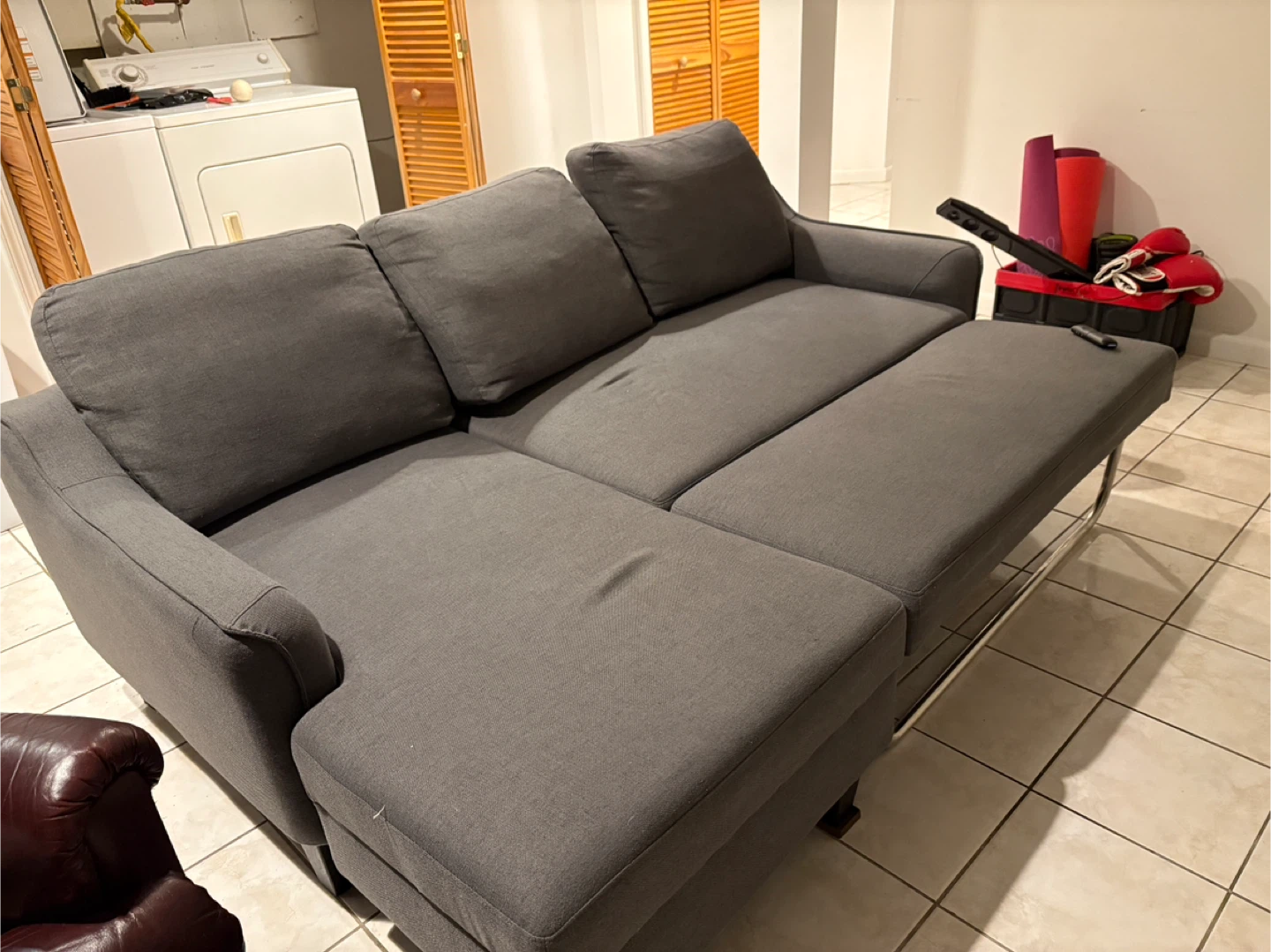 Gray Sectional Sofa with Chaise - photo 2