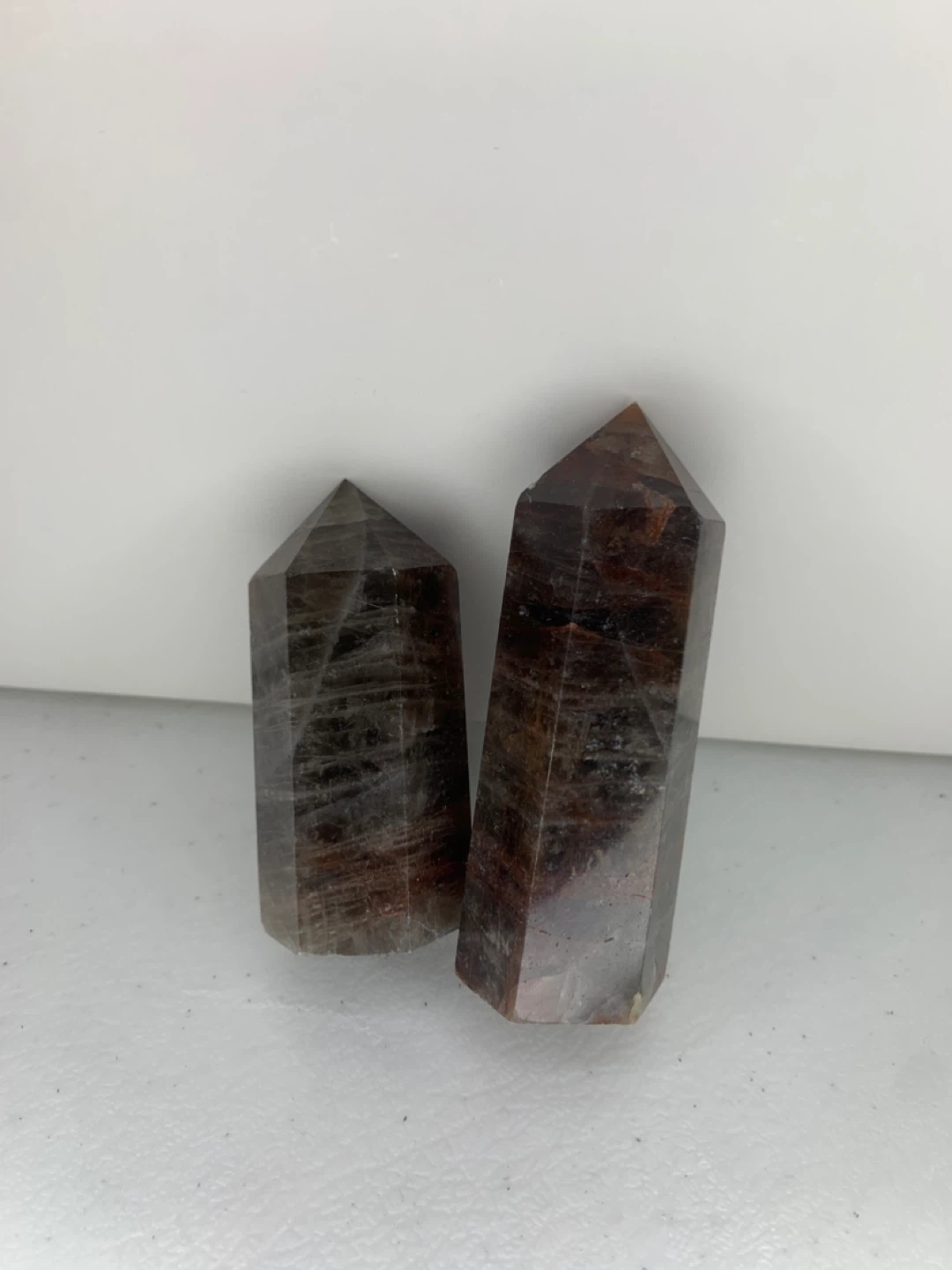 Two Brown Agate Crystal Points - photo 2