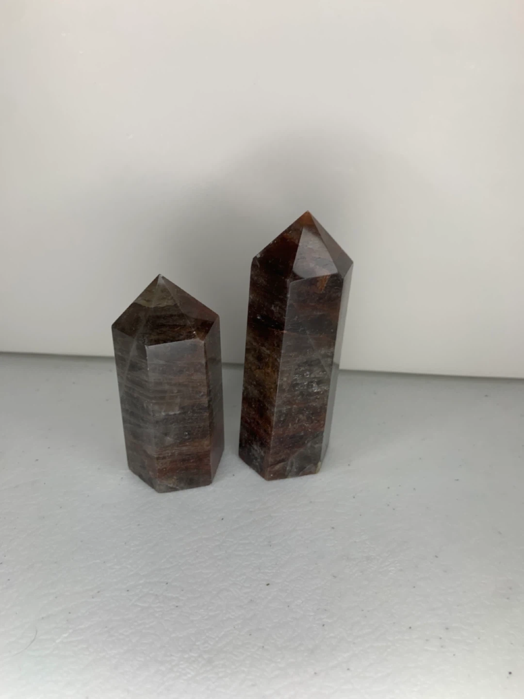 Two Brown Agate Crystal Points