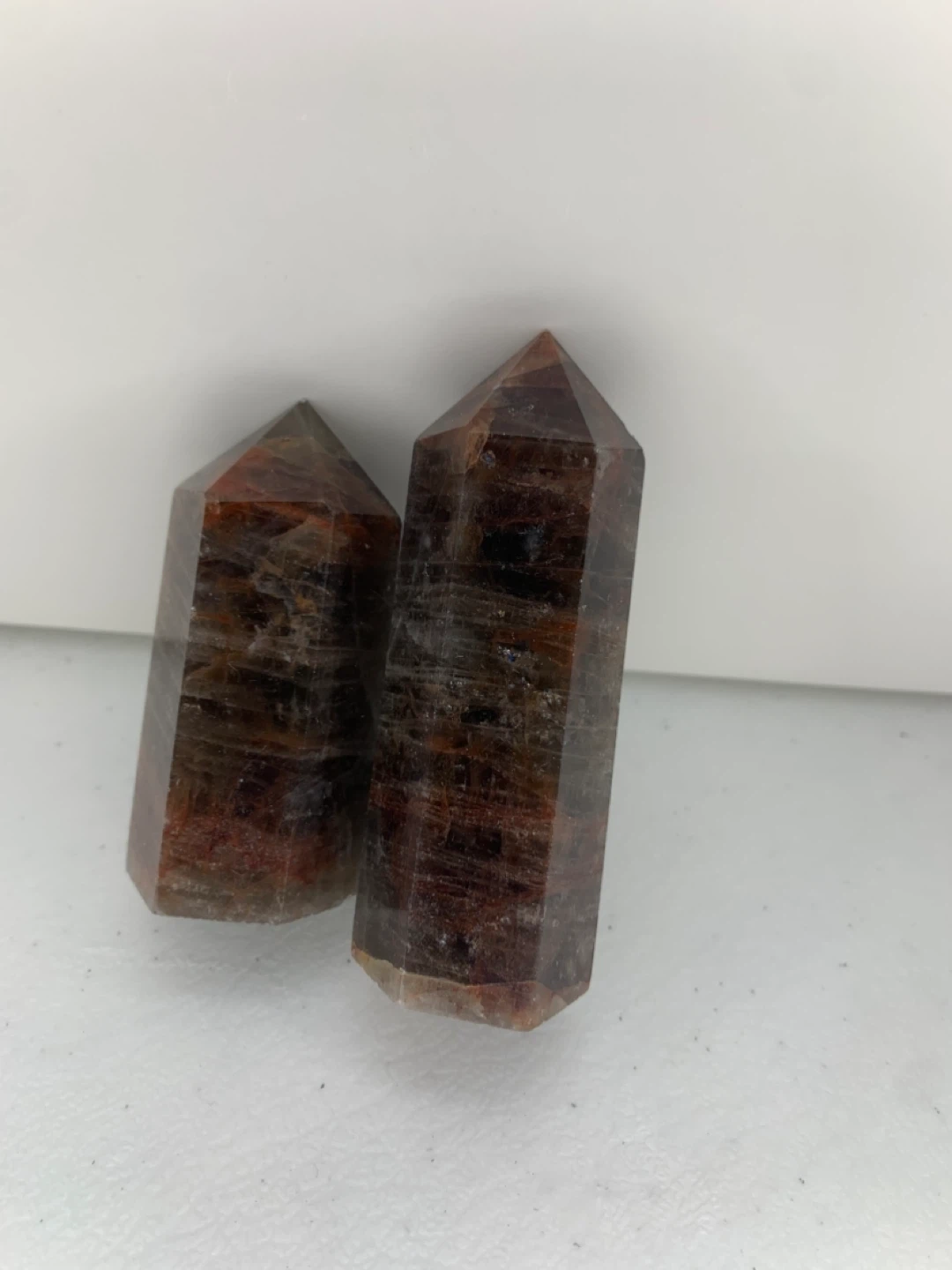 Two Brown Agate Crystal Points - photo 3