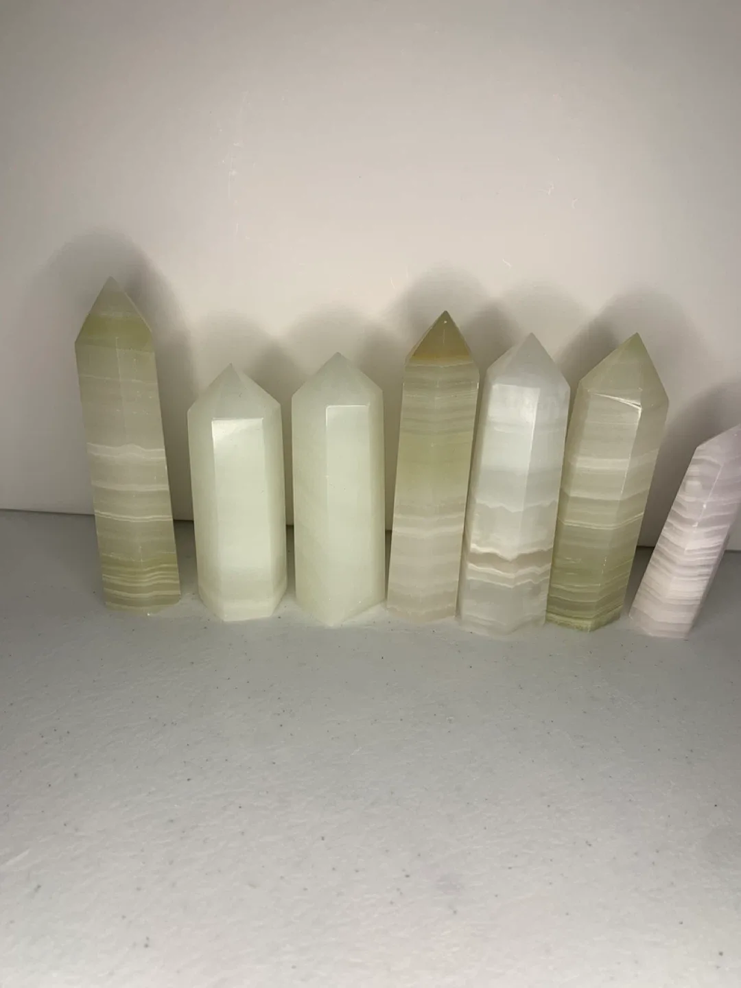 Set of 7 calcite Crystal Towers thumbnail