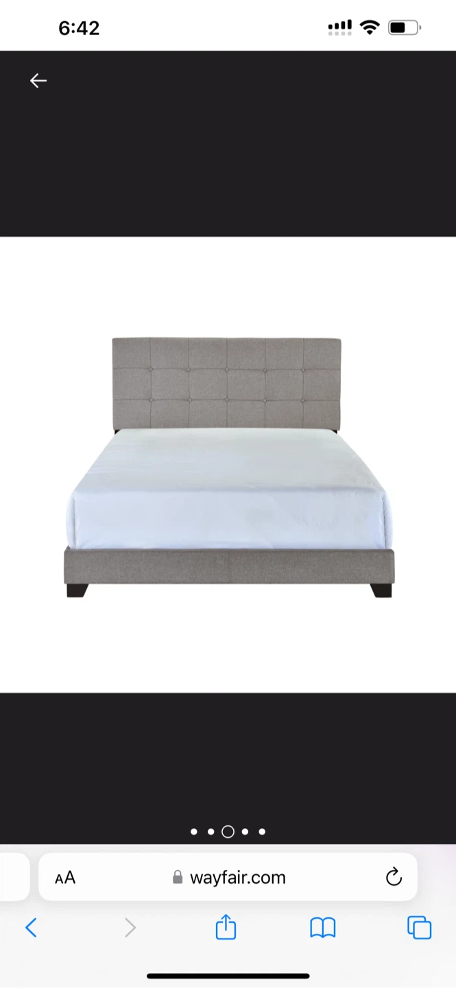 Wayfair Gray Upholstered Platform Bed Frame - photo 2
