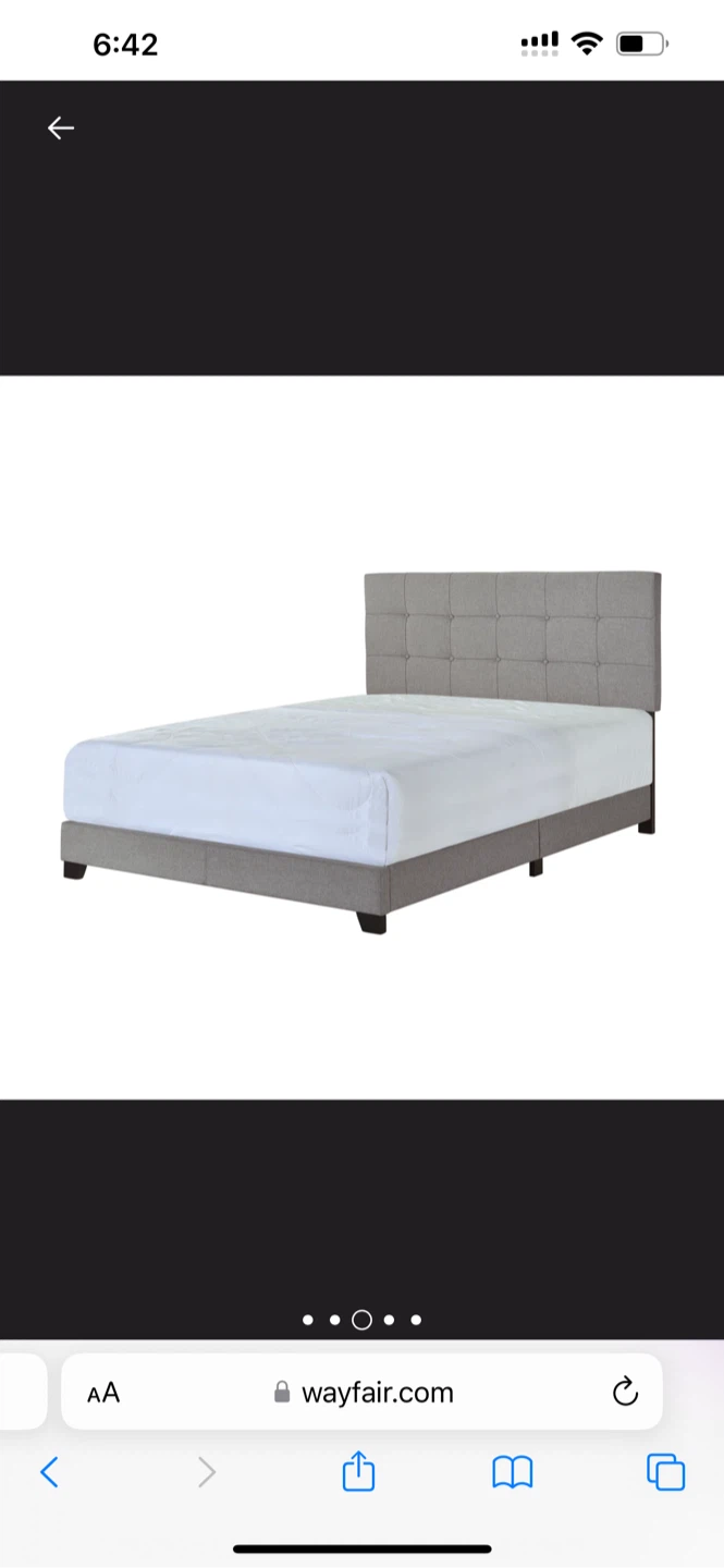 Wayfair Gray Upholstered Platform Bed Frame