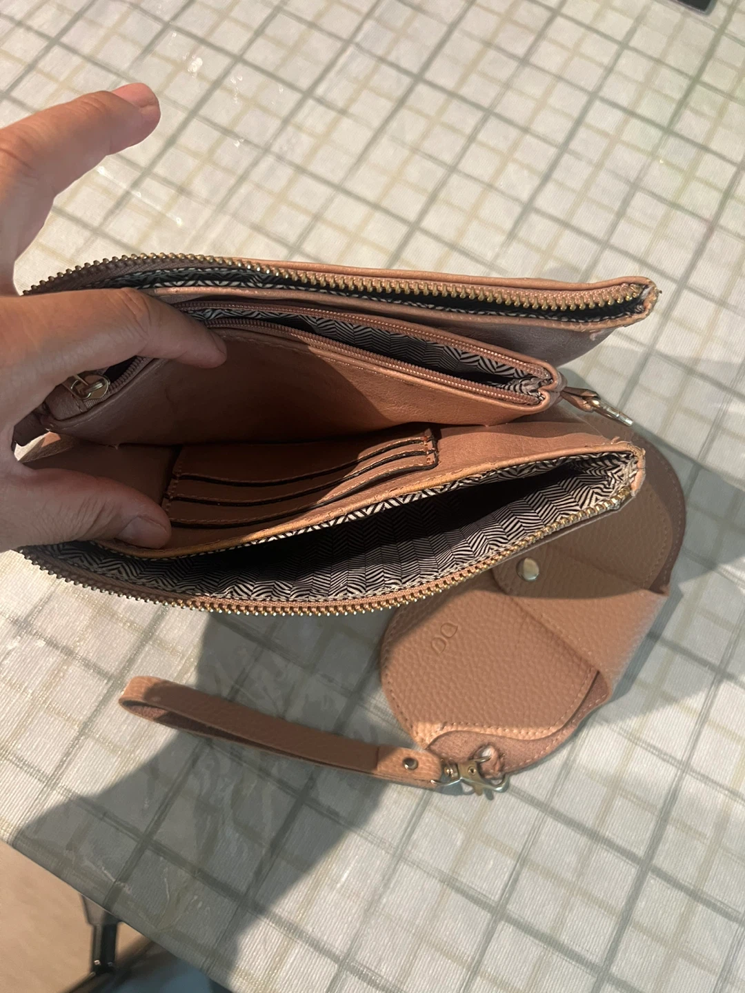 Peach Clutch Wallet with Wristlet Strap - photo 3