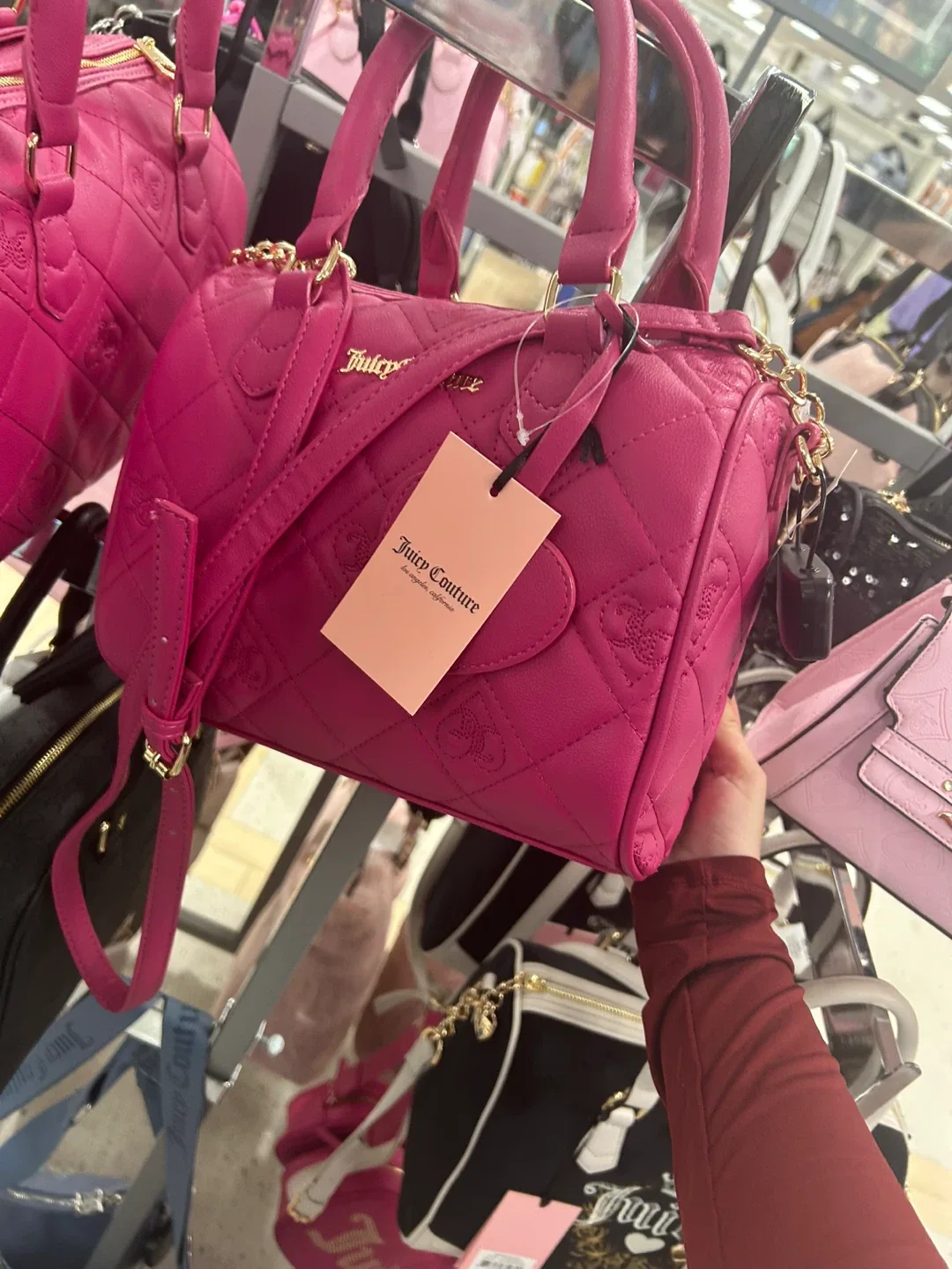 Juicy Couture Pink Quilted Barrel Bag