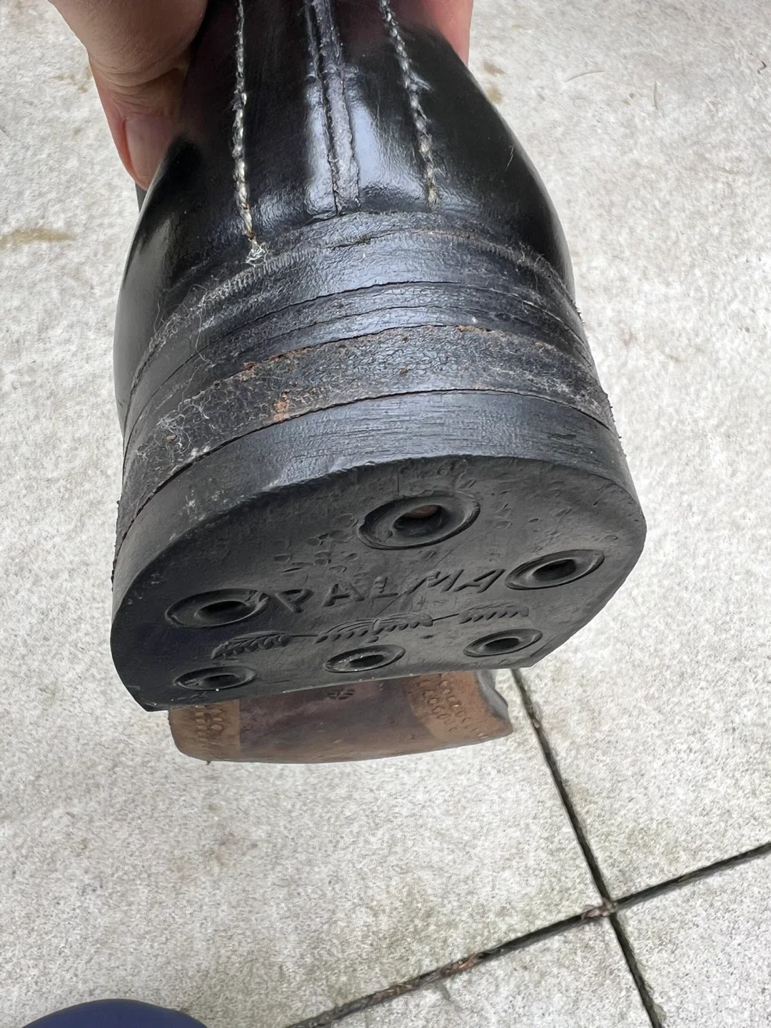 Vintage Men’s Black Palma Military Leather Riding Boots, size 42 image indicator(10)