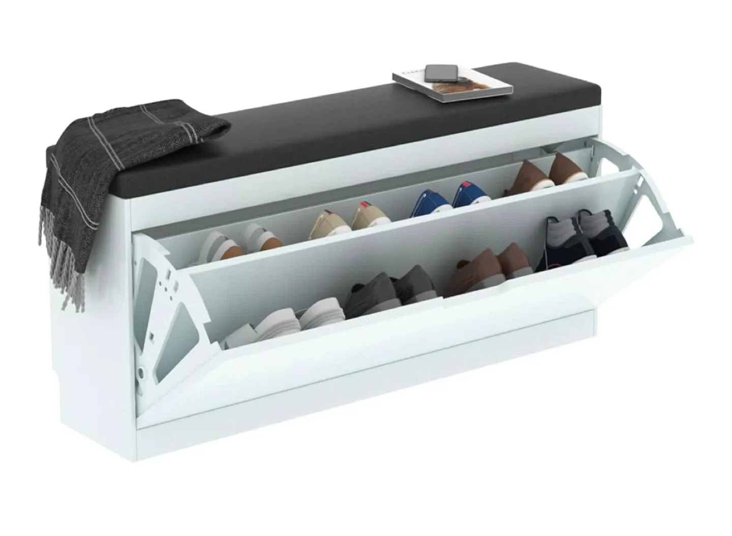 Shoe Storage Bench with Padded Seat thumbnail