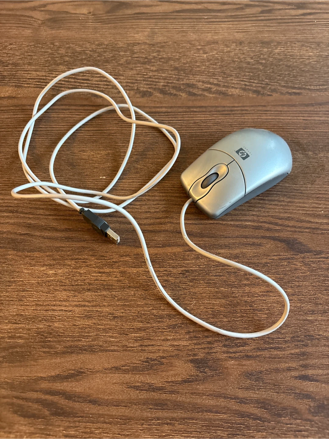 HP Silver Wired Mouse