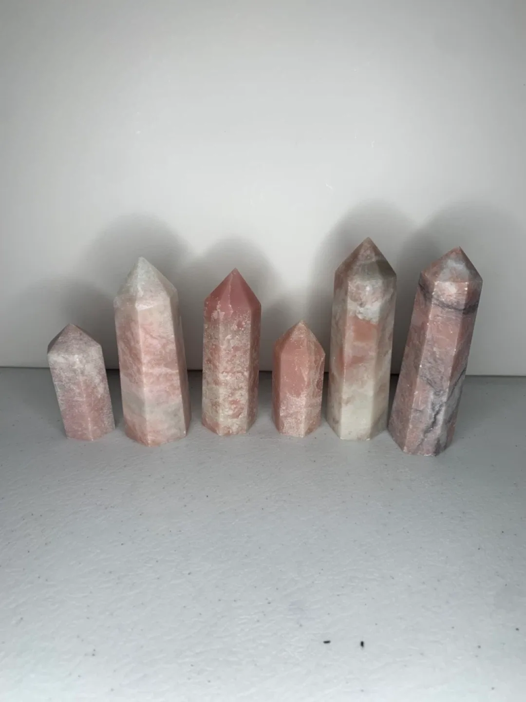 Pink Opal Crystal Towers - Set of 6 thumbnail