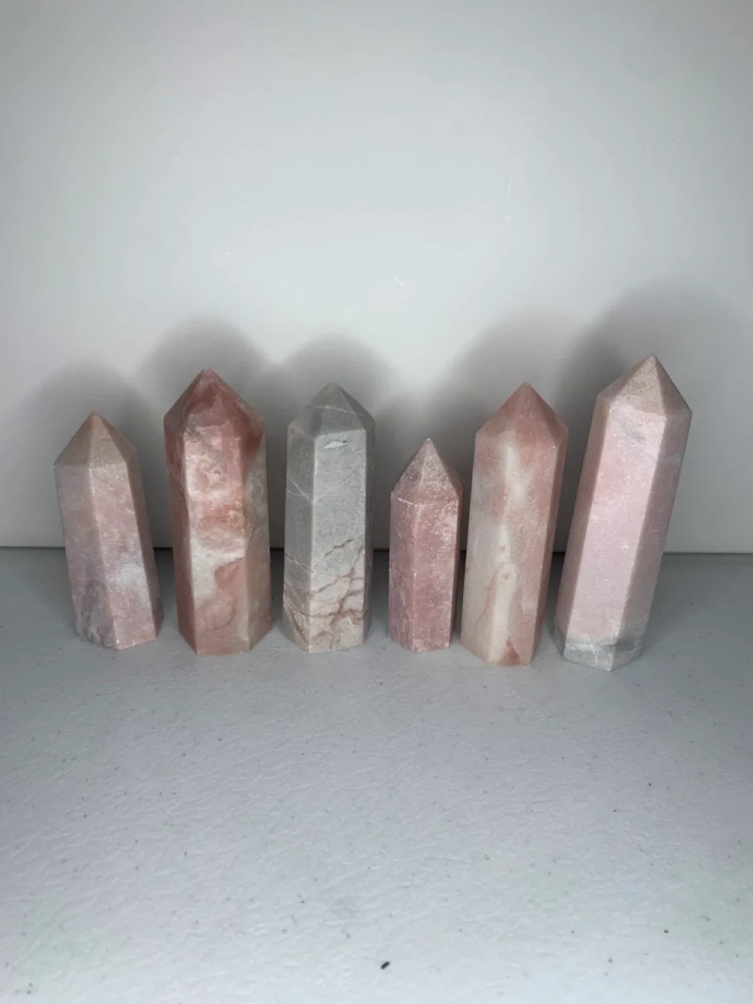 Pink Opal Crystal Towers - Set of 6 thumbnail
