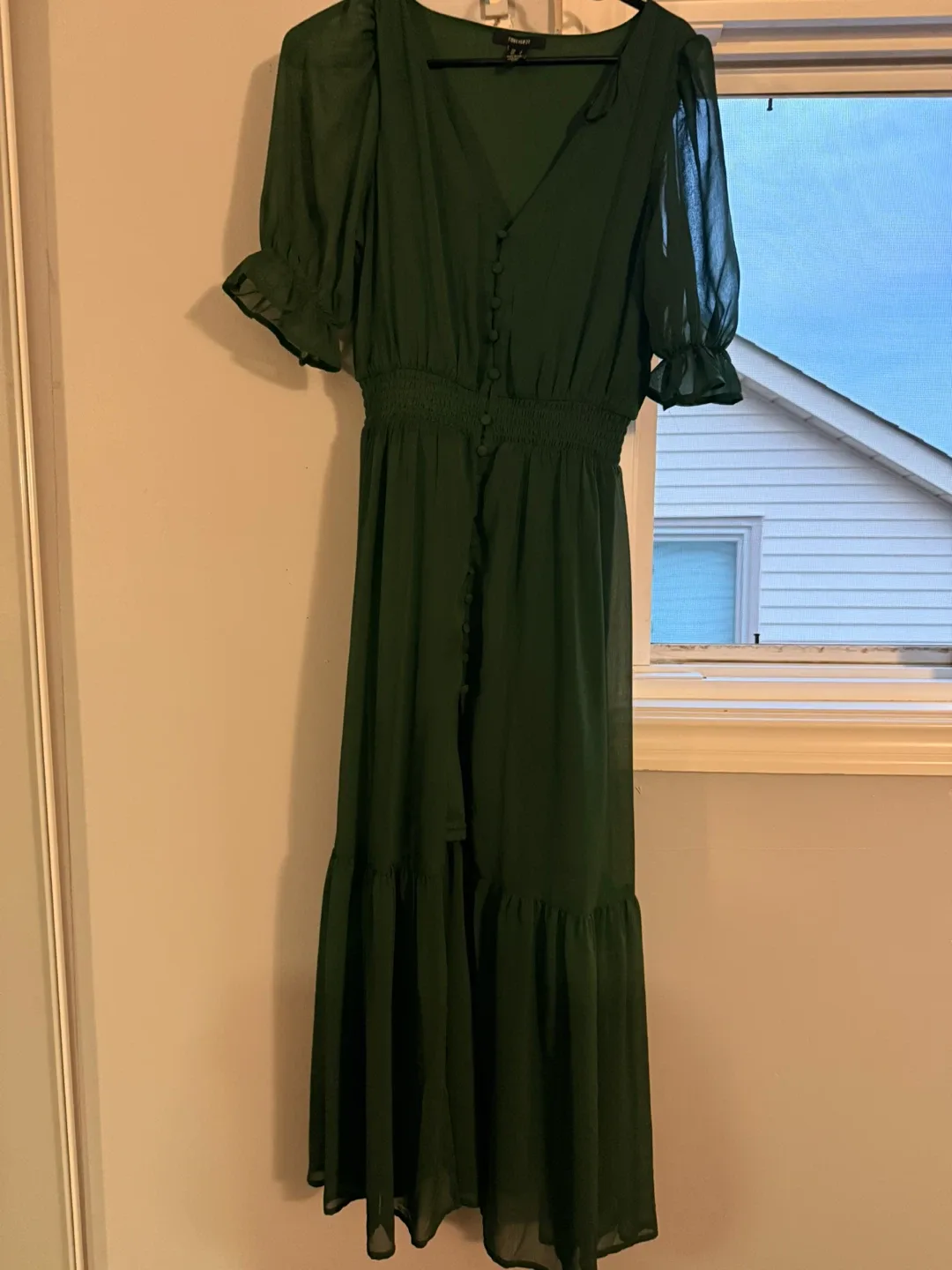 Forever 21 Green Midi Dress thumbnail