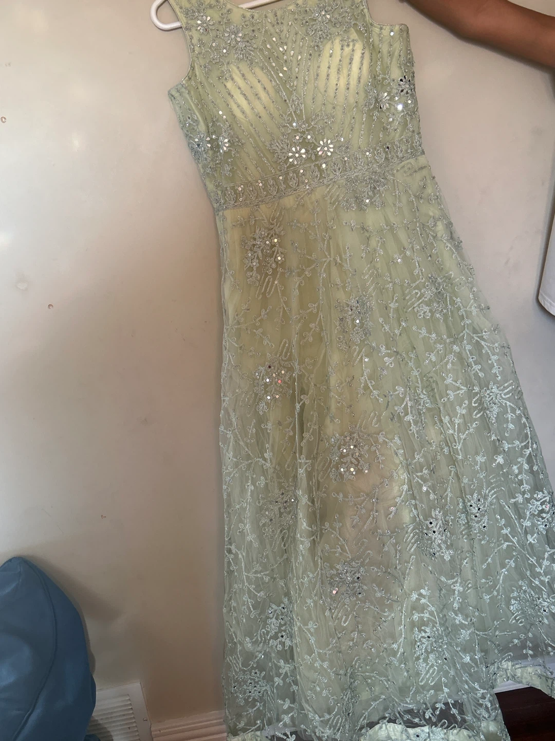 Elegant Embellished Green Dress