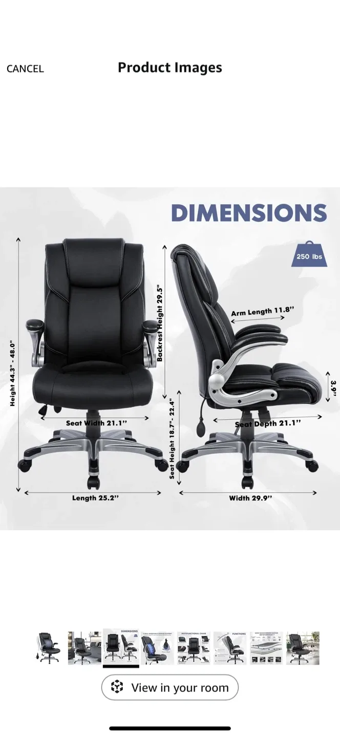 Multifunctional Black Office Chair image indicator(3)