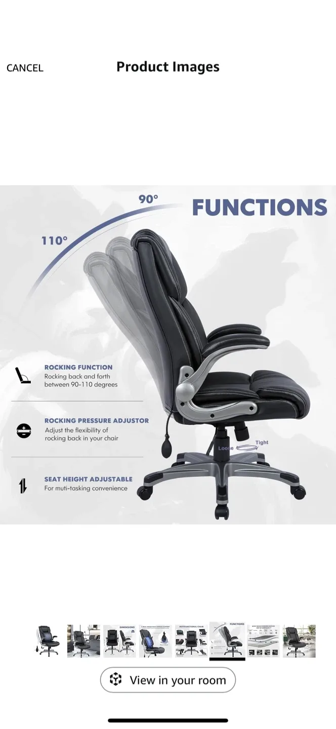 Multifunctional Black Office Chair image indicator(4)