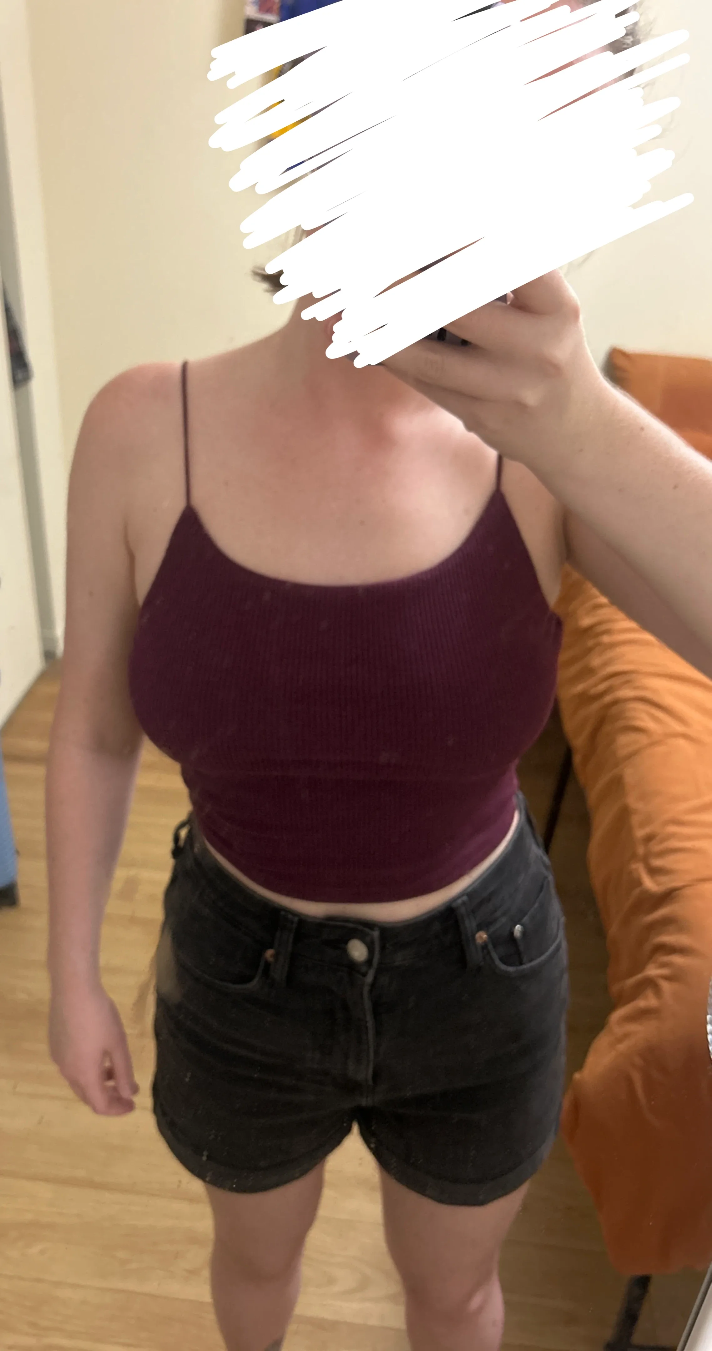Burgundy Ribbed Tank Top - Size M thumbnail