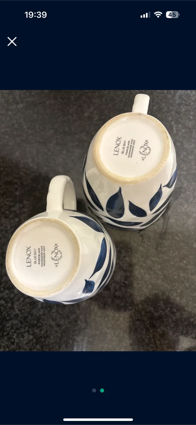 Lenox Blue Bay Porcelain Mugs (Set of 2) image indicator(2)