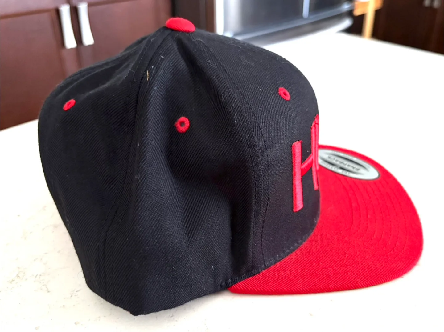 HUH Black & Red Snapback Hat 🧢 - New image indicator(4)
