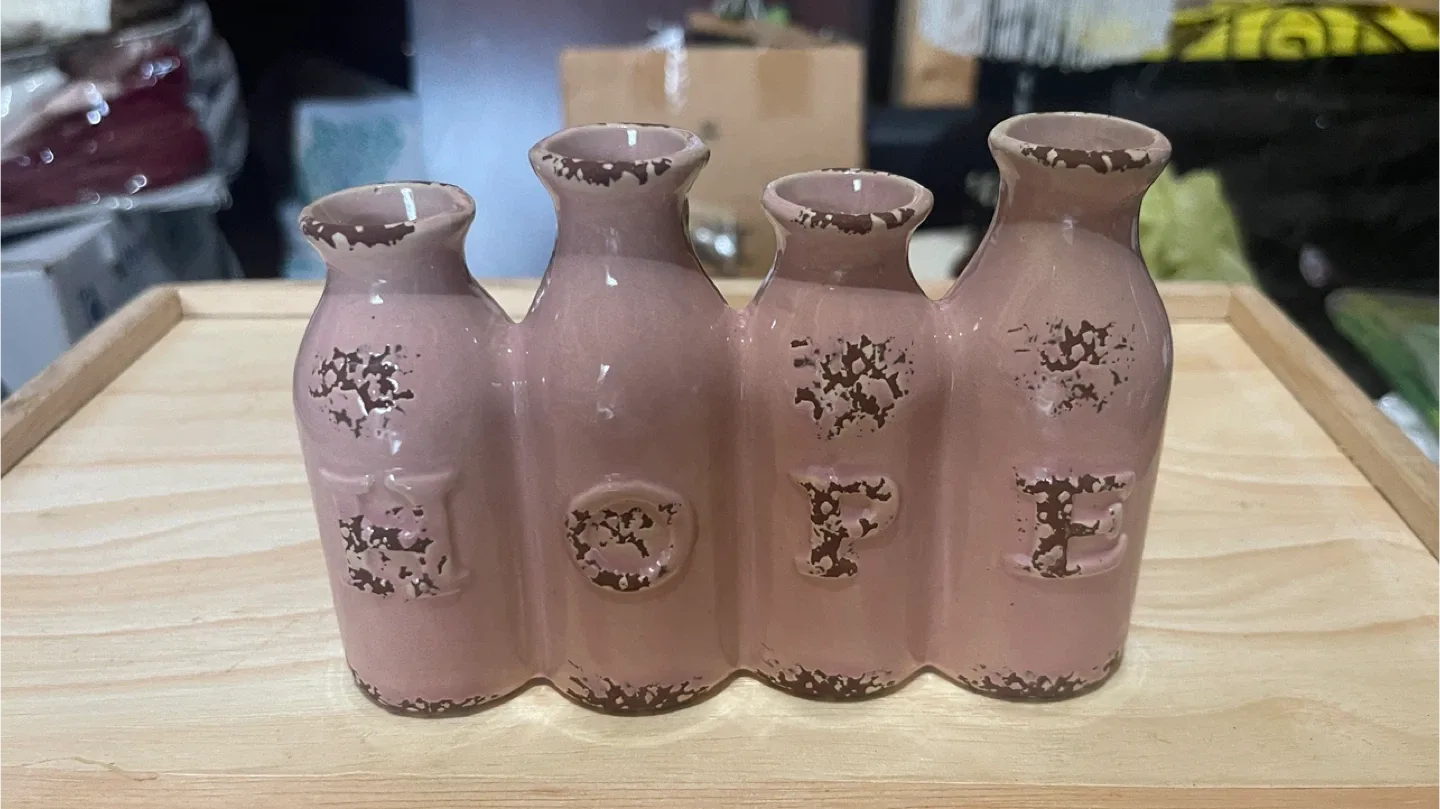 Pink Ceramic 4-Vase SPELL Decor thumbnail