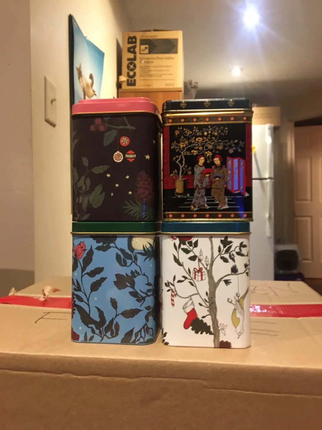 Set of 4 Decorative Tea Tins thumbnail