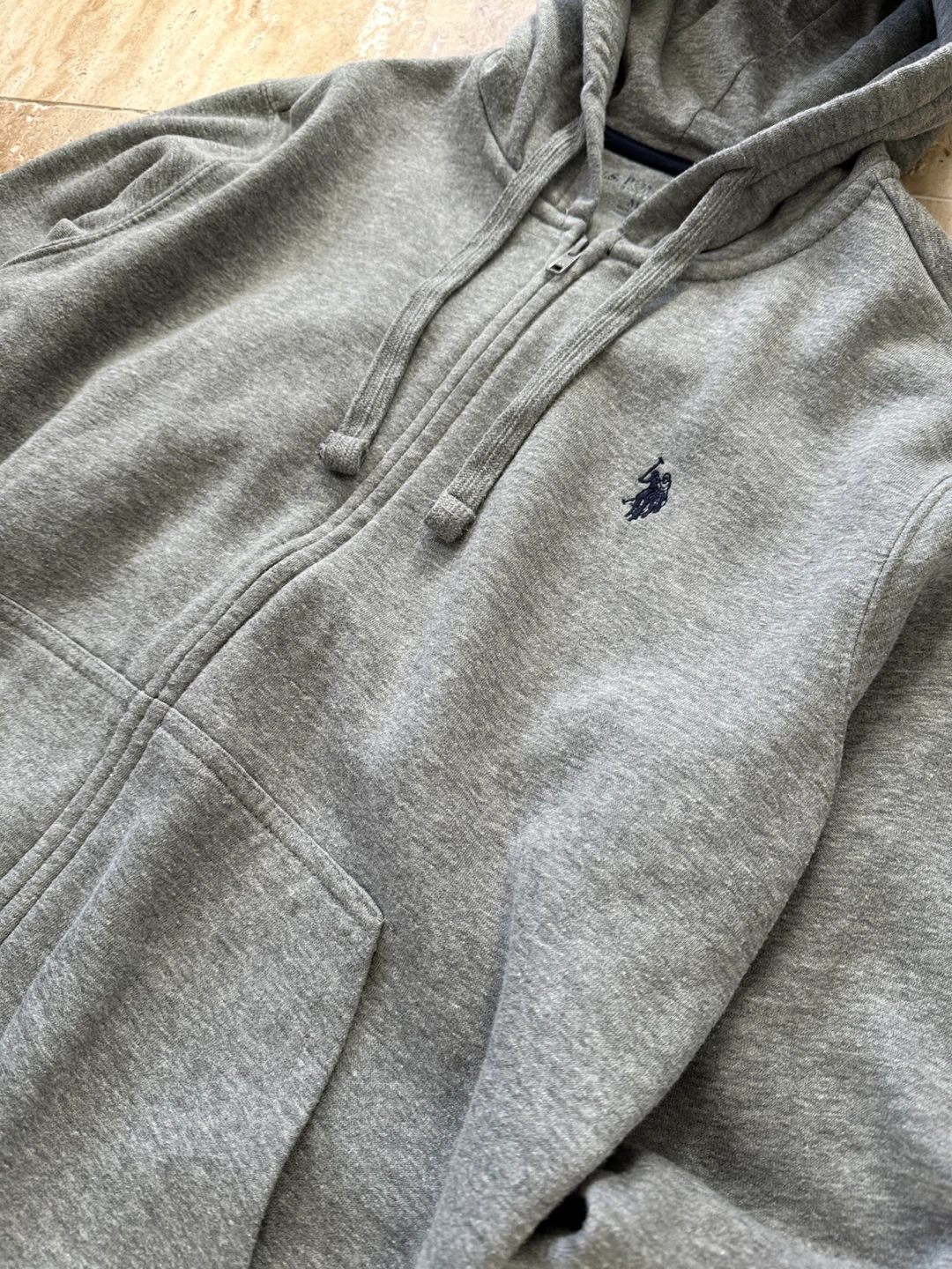 U.S. Polo Assn. Grey Zip-Up Hoodie - Size M - photo 2