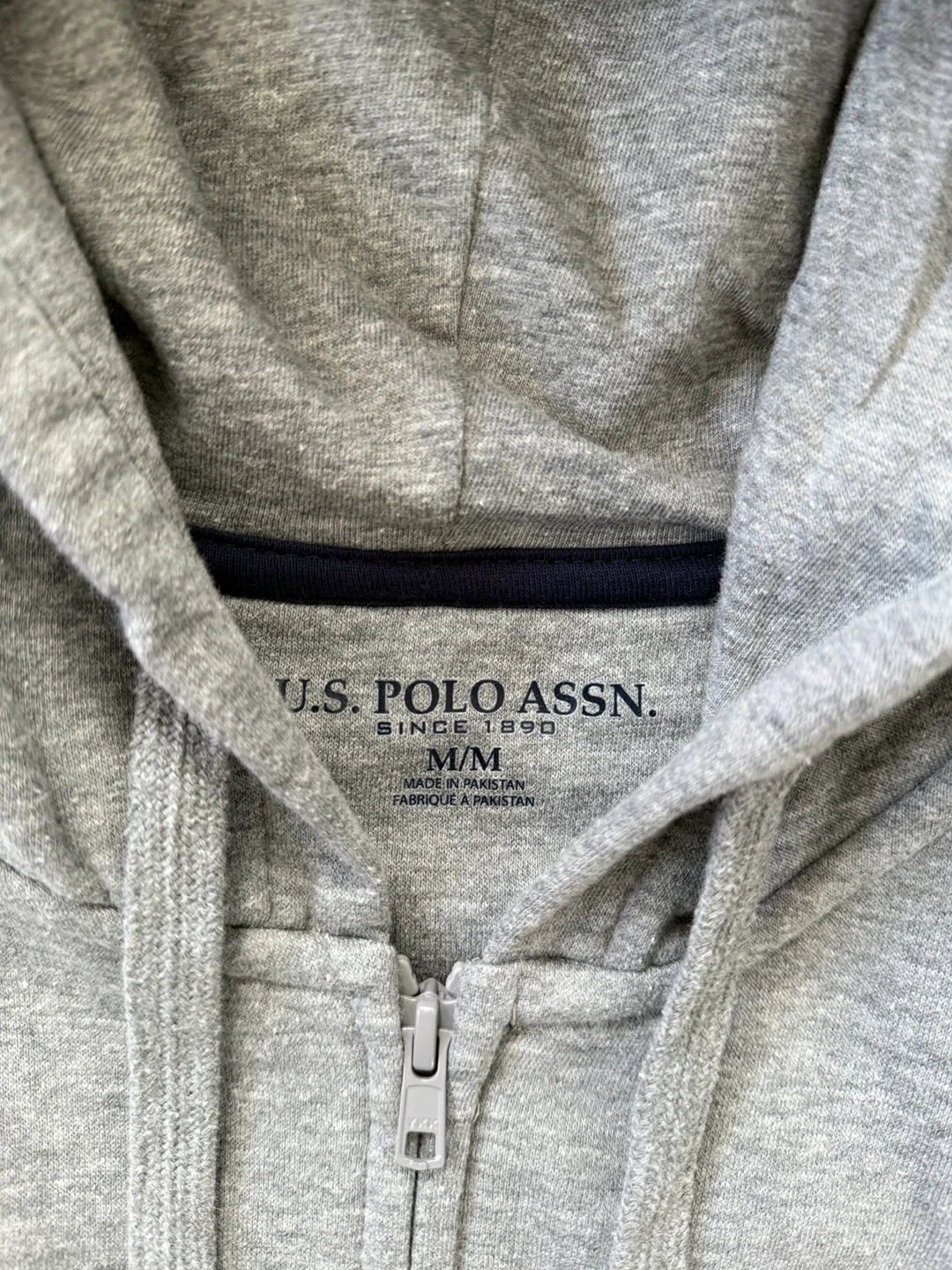U.S. Polo Assn. Grey Zip-Up Hoodie - Size M - photo 3