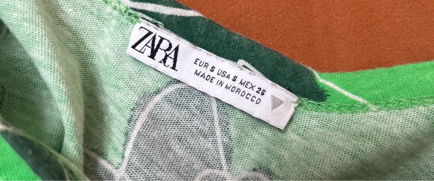 Zara Green Floral Print Top - Size S image indicator(3)