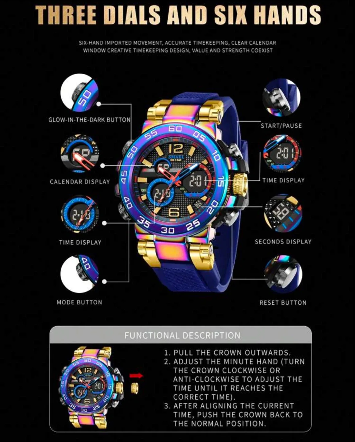 Rainbow Waterproof Watch(-30% off 😍✈️🚚) image indicator(6)