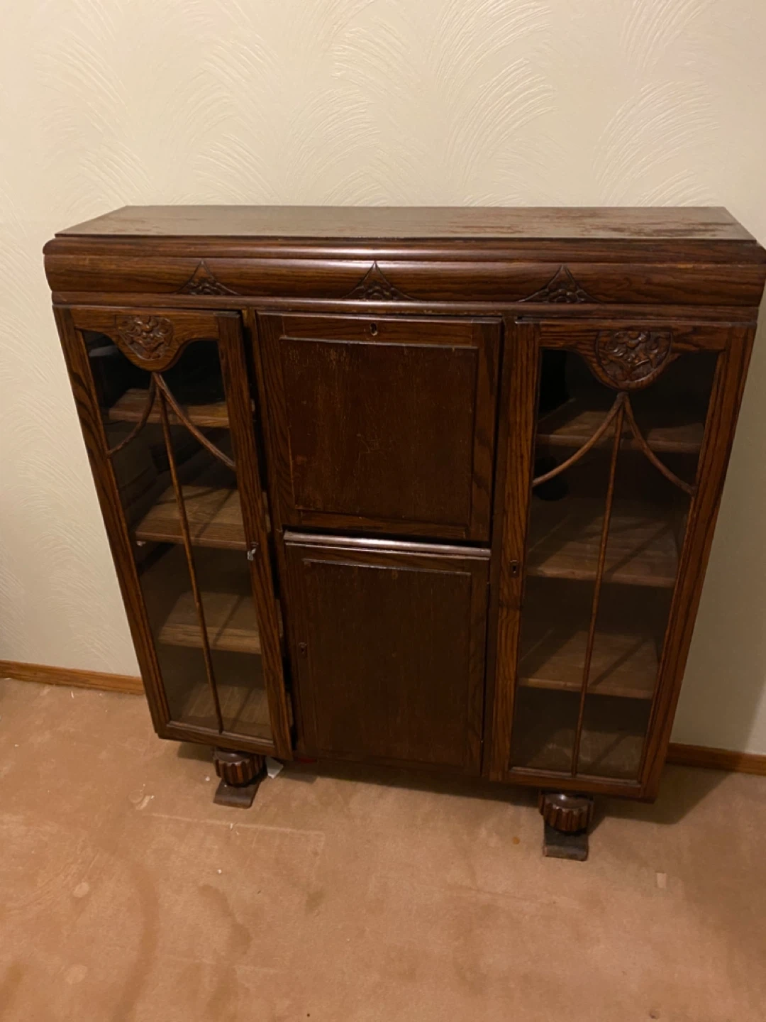 Vintage Dark Wood Display Cabinet - photo 2