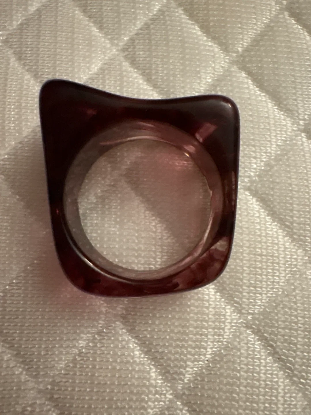 New Maroon marbled Resin Ring thumbnail