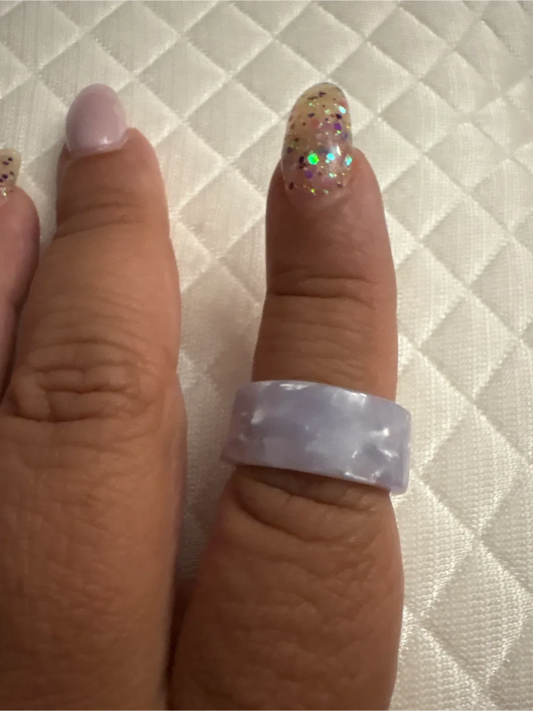 Purple marbled Resin textured Ring New thumbnail