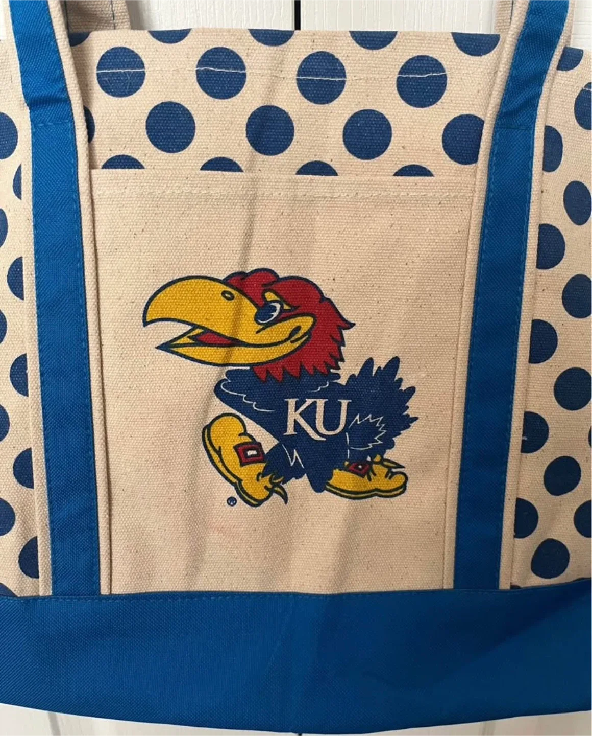 KU Jayhawks Polka Dot Tote Bag image indicator(2)