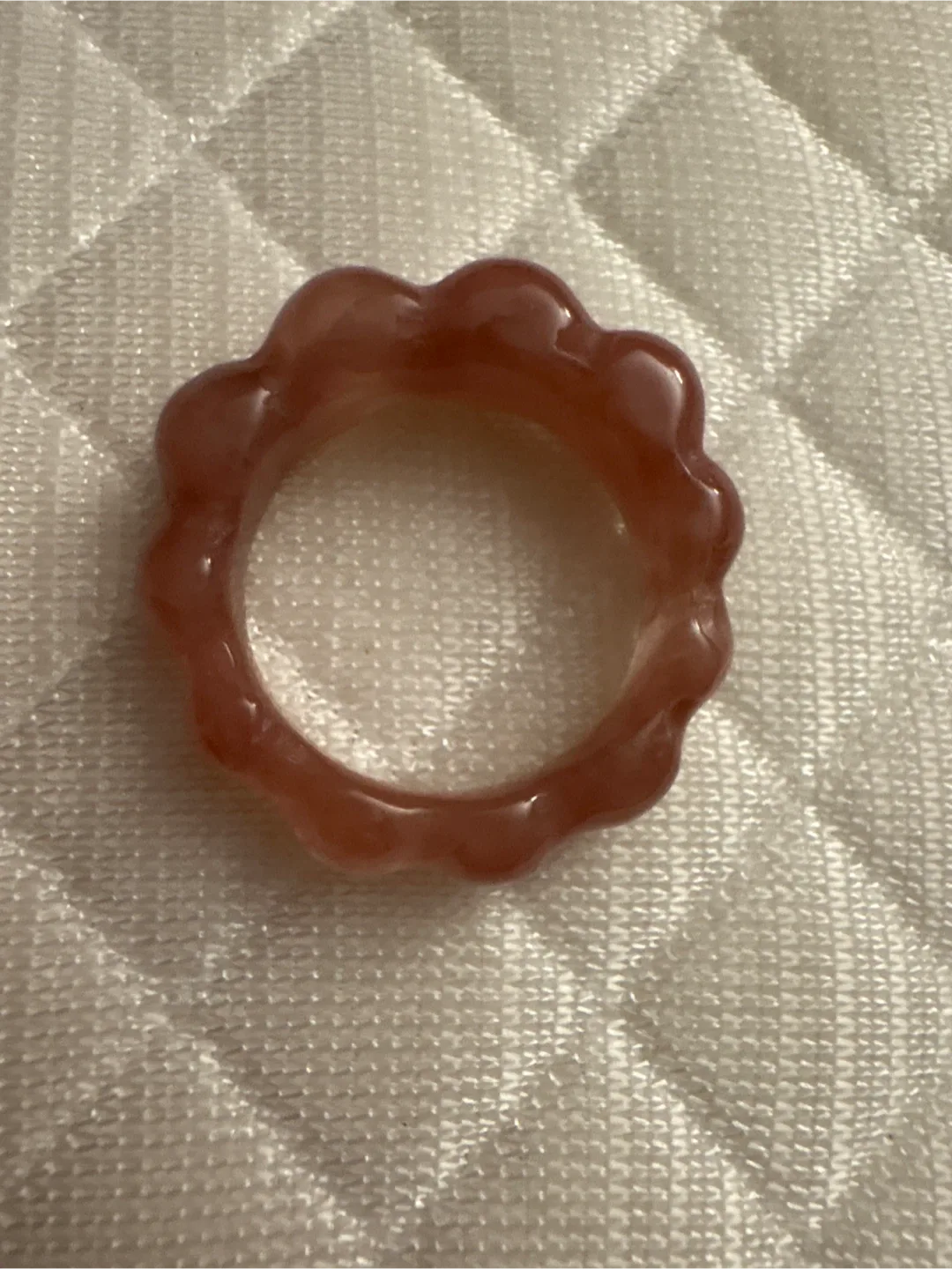 Pink unique textured Resin Ring New thumbnail