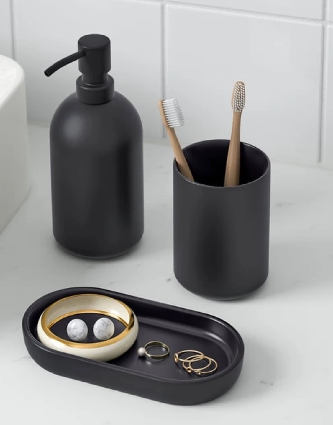 3-Piece Black Bathroom Set - photo 3
