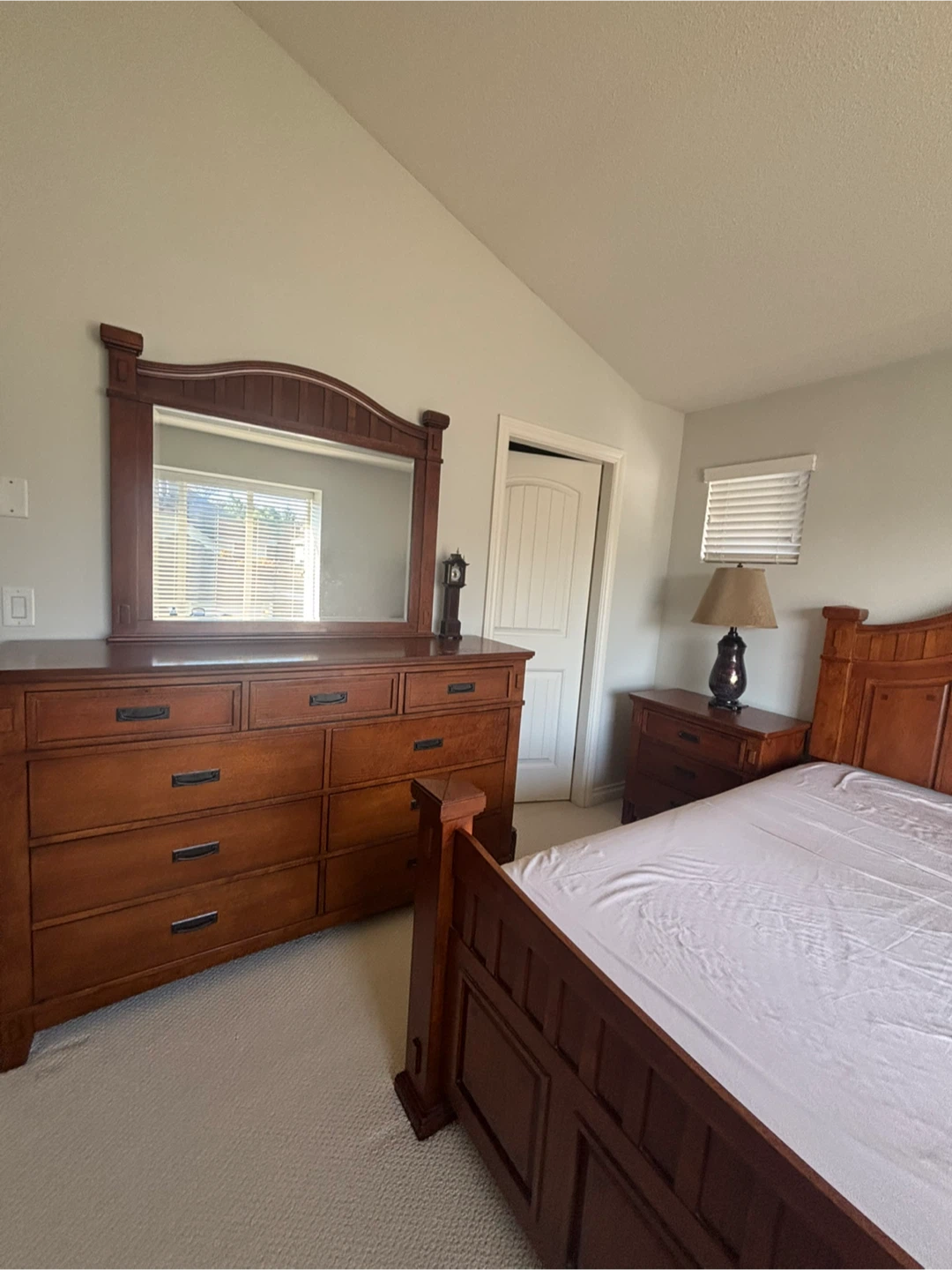 Solid Wood Bedroom Set - Bed Frame, Dresser, and Nightstands - photo 2