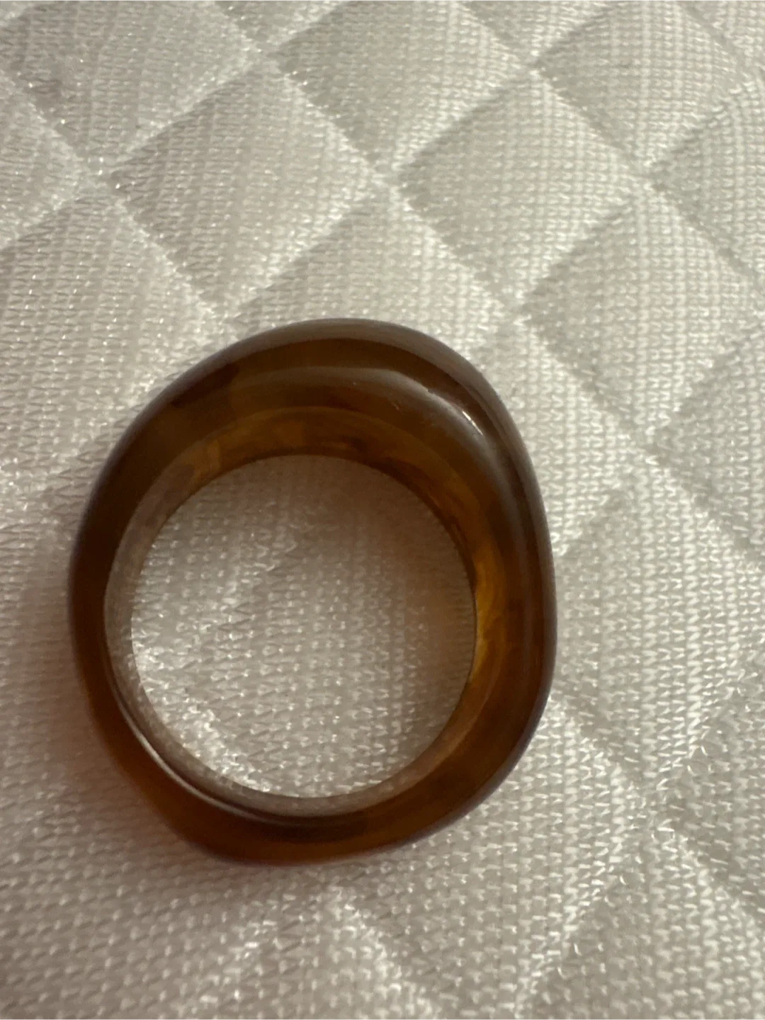 Brown dome shaped unique Resin Ring New thumbnail