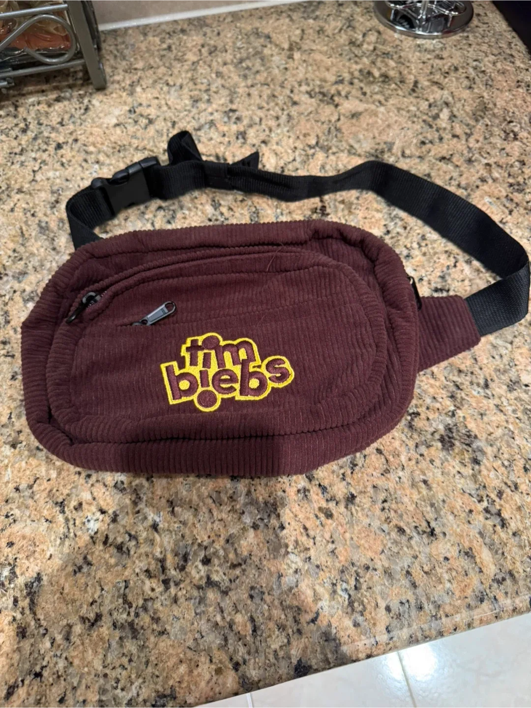Tim Biebs Corduroy Belt Bag - Maroon thumbnail